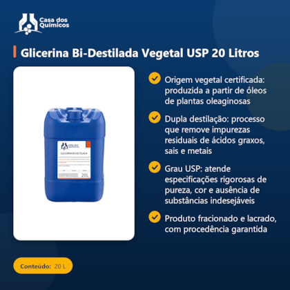 Segunda imagem do produto Glicerina Bi-Destilada Vegetal USP 20 Litros