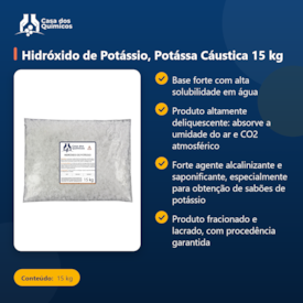 Segunda imagem do produto Hidróxido de Potássio, Potássa Cáustica 15 kg
