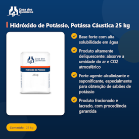 Segunda imagem do produto Hidróxido de Potássio, Potássa Cáustica 25 kg