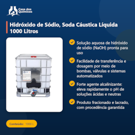 Segunda imagem do produto Hidróxido de Sódio, Soda Cáustica Líquida 1000 Litros