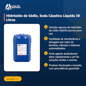 Segunda imagem do produto Hidróxido de Sódio, Soda Cáustica Líquida 30 Litros
