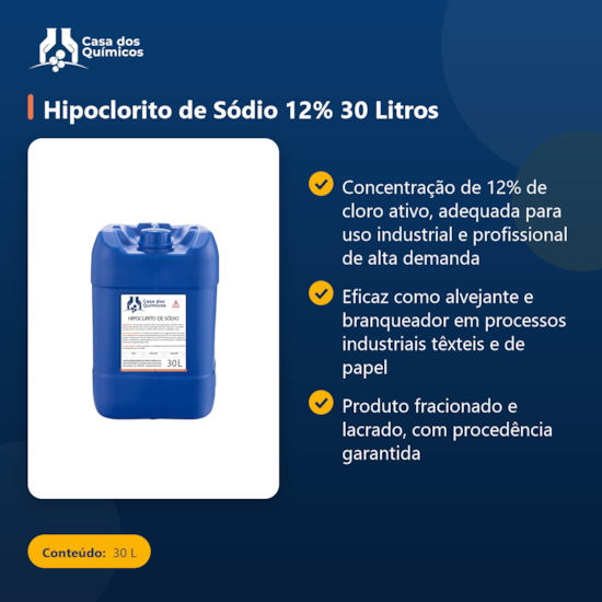 Segunda imagem do produto Hipoclorito de Sódio 12% 30 Litros