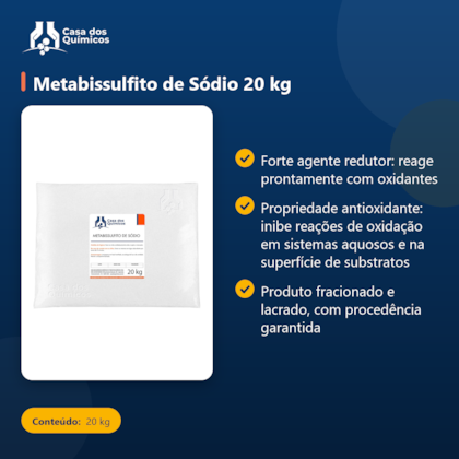 Segunda imagem do produto Metabissulfito de Sódio 20 kg