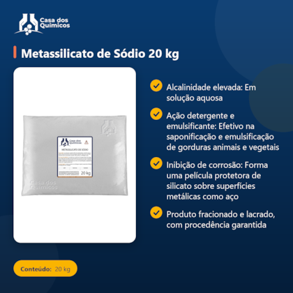 Segunda imagem do produto Metassilicato de Sódio 20 kg