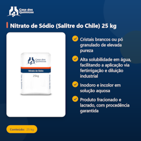 Segunda imagem do produto Nitrato de Sódio (Salitre do Chile) 25 kg