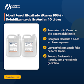 Segunda imagem do produto Nonil Fenol Etoxilado (Renex 95%) - Solubilizante de Essências 10 Litros
