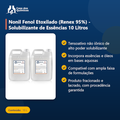 Segunda imagem do produto Nonil Fenol Etoxilado (Renex 95%) - Solubilizante de Essências 10 Litros