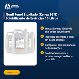 Segunda imagem do produto Nonil Fenol Etoxilado (Renex 95%) - Solubilizante de Essências 15 Litros