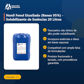 Segunda imagem do produto Nonil Fenol Etoxilado (Renex 95%) - Solubilizante de Essências 20 Litros