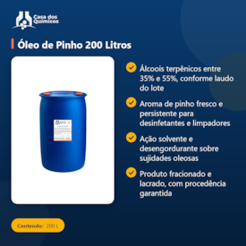 Segunda imagem do produto Óleo de Pinho 200 Litros