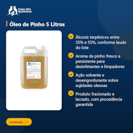 Segunda imagem do produto Óleo de Pinho 5 Litros