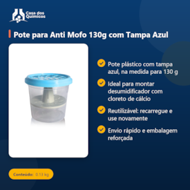 Segunda imagem do produto Pote para Anti Mofo 130g com Tampa Azul