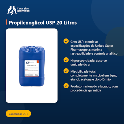 Segunda imagem do produto Propilenoglicol USP 20 Litros