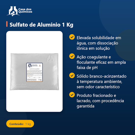Segunda imagem do produto Sulfato de Alumínio 1 Kg