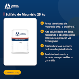 Segunda imagem do produto Sulfato de Magnésio 25 kg