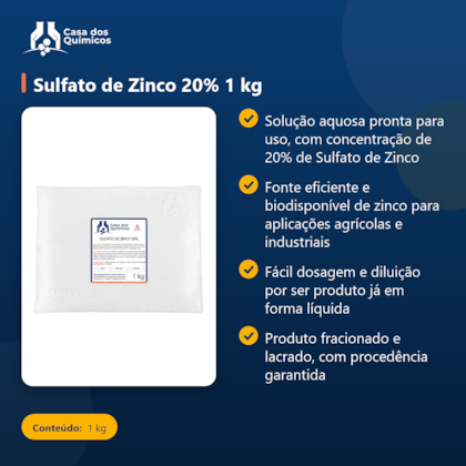 Segunda imagem do produto Sulfato de Zinco 20% 1 kg