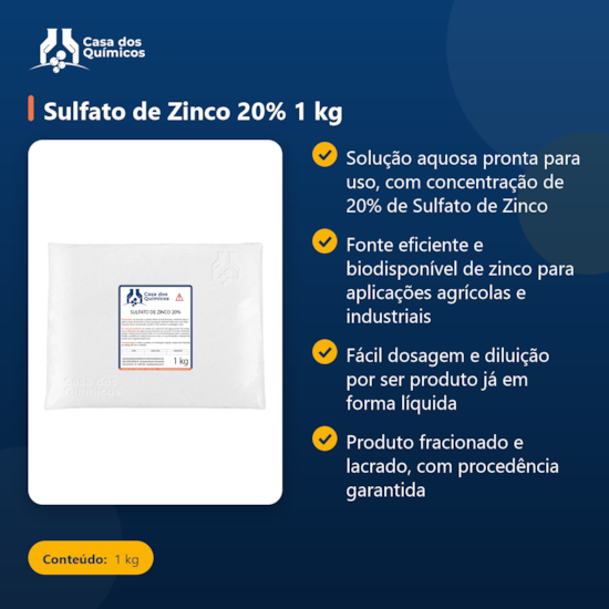 Segunda imagem do produto Sulfato de Zinco 20% 1 kg