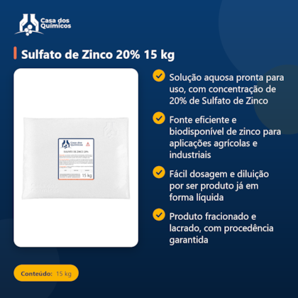 Segunda imagem do produto Sulfato de Zinco 20% 15 kg