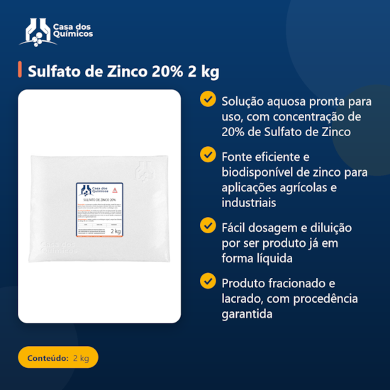 Segunda imagem do produto Sulfato de Zinco 20% 2 kg