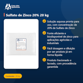 Segunda imagem do produto Sulfato de Zinco 20% 20 kg