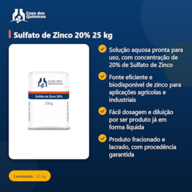 Segunda imagem do produto Sulfato de Zinco 20% 25 kg
