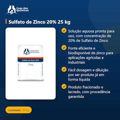 Segunda imagem do produto Sulfato de Zinco 20% 25 kg