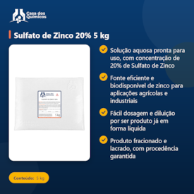 Segunda imagem do produto Sulfato de Zinco 20% 5 kg