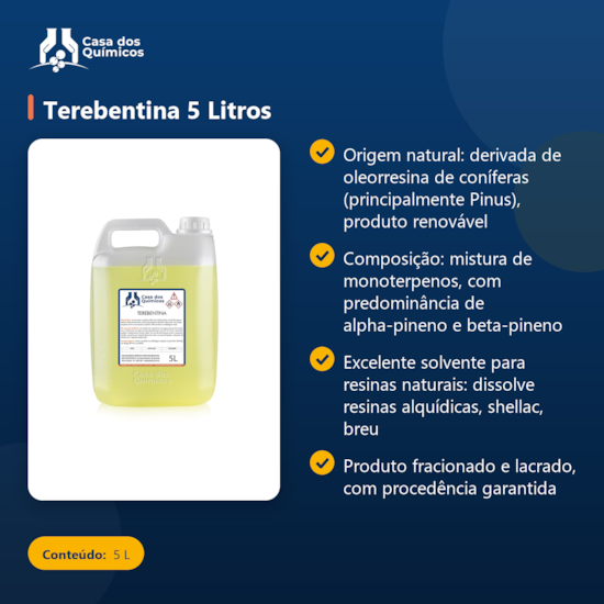 Segunda imagem do produto Terebentina 5 Litros