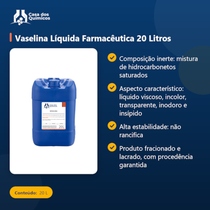 Segunda imagem do produto Vaselina Líquida Farmacêutica 20 Litros