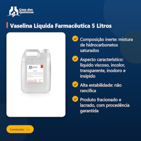 Segunda imagem do produto Vaselina Líquida Farmacêutica 5 Litros